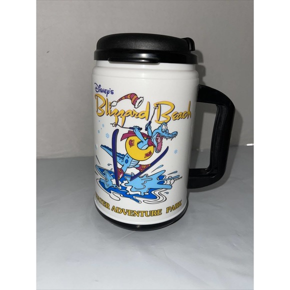 Disney World Blizzard Beach Refillable Insulated Souvenir Mug Cup w/Black Lid - Picture 1 of 6